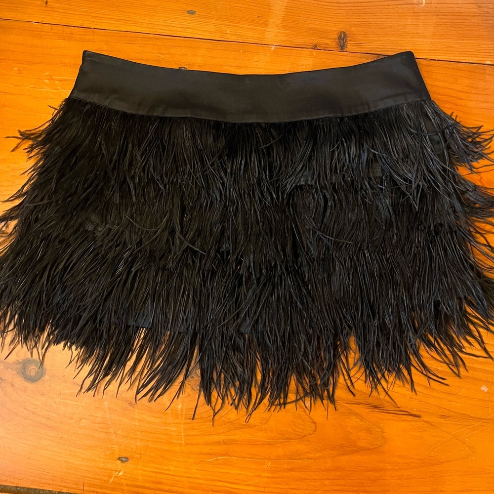 Bebe Black Feather Skirt - 8